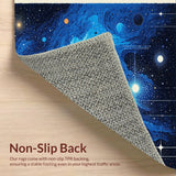 Ultra Soft Area Rug, Non Slip, Stain Resistant, Washable Area Rugs for Living Room, Bedroom, Abstract Galaxy Living Room Non-Slip Space Rug(Blue)