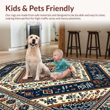 Ultra Soft Area Rug, Non Slip, Stain Resistant, Washable Area Rugs for Living Room, Bedroom, Chic Modern Medallion Pattern(Brown)