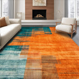 Ultra Soft Area Rug, Non Slip, Stain Resistant, Washable Area Rugs for Living Room, Bedroom, Chic Abstract Expressionist Style(Orange)