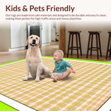 Ultra Soft Area Rug, Non Slip, Stain Resistant, Washable Area Rugs for Living Room, Bedroom, Playful Pastel Diamond Design(Orange)