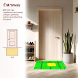 Ultra Soft Area Rug, Non Slip, Stain Resistant, Washable Area Rugs for Living Room, Bedroom, Urban Playmat with Scenic Landmarks(Yellow)