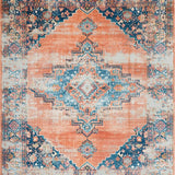Ultra Soft Area Rug, Non Slip, Stain Resistant, Washable Area Rugs for Living Room, Bedroom, Elegant Vintage Ogee Pattern(Orange)