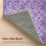 Ultra Soft Area Rug, Non Slip, Stain Resistant, Washable Area Rugs for Living Room, Bedroom, Tranquil Floral Ethereal Vibe(Purple)