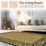 Ultra Soft Area Rug, Non Slip, Stain Resistant, Washable Area Rugs for Living Room, Bedroom, Sophisticated Abstract Wildlife Theme(Gold)