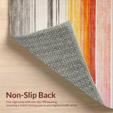 Ultra Soft Area Rug, Non Slip, Stain Resistant, Washable Area Rugs for Living Room, Bedroom, Artful Vintage Striped Design(Orange)