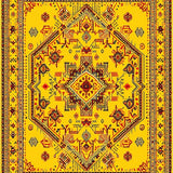 Ultra Soft Area Rug, Non Slip, Stain Resistant, Washable Area Rugs for Living Room, Bedroom, Elegant Yellow Blooming Design(Yellow)