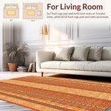 Ultra Soft Area Rug, Non Slip, Stain Resistant, Washable Area Rugs for Living Room, Bedroom, Chic Contemporary Solid Look(Orange)