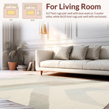 Ultra Soft Area Rug, Non Slip, Stain Resistant, Washable Area Rugs for Living Room, Bedroom, Contemporary Neutral Herringbone Pattern(Beige)