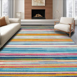 Ultra Soft Area Rug, Non Slip, Stain Resistant, Washable Area Rugs for Living Room, Bedroom, Dynamic Contemporary Woven Stripe Motif(Yellow)
