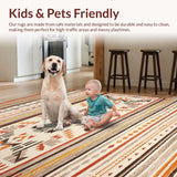 Ultra Soft Area Rug, Non Slip, Stain Resistant, Washable Area Rugs for Living Room, Bedroom, Dynamic Organic Patterned Surface(Orange)