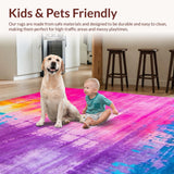Ultra Soft Area Rug, Non Slip, Stain Resistant, Washable Area Rugs for Living Room, Bedroom, Dynamic Soft Textured Harmony(Pink)