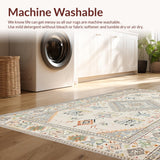 Ultra Soft Area Rug, Non Slip, Stain Resistant, Washable Area Rugs for Living Room, Bedroom, Stylish Neutral Boho Vibe(Beige)