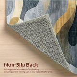 Ultra Soft Area Rug, Non Slip, Stain Resistant, Washable Area Rugs for Living Room, Bedroom, Contemporary Grey Textured Motif(Gray)