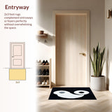 Ultra Soft Area Rug, Non Slip, Stain Resistant, Washable Area Rugs for Living Room, Bedroom, Philosophical Indoor Bath Rug for Zen Decor(Black)