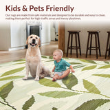 Ultra Soft Area Rug, Non Slip, Stain Resistant, Washable Area Rugs for Living Room, Bedroom, Stylish Ultra-Thin Green Design(Green)