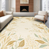 Ultra Soft Area Rug, Non Slip, Stain Resistant, Washable Area Rugs for Living Room, Bedroom, Whispering Wilds Abstract Animal Inspired Geometry and Leaves(Beige)