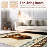 Ultra Soft Area Rug, Non Slip, Stain Resistant, Washable Area Rugs for Living Room, Bedroom, Charming Fluffy Animal Print(Beige)
