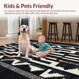 Ultra Soft Area Rug, Non Slip, Stain Resistant, Washable Area Rugs for Living Room, Bedroom, Vibrant Zebra-Inspired Artistic Flair(Black)