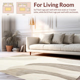 Artisan Weave Area Ivory & Beige Abstract Swirls Design(Beige)