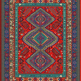 Ultra Soft Area Rug, Non Slip, Stain Resistant, Washable Area Rugs for Living Room, Bedroom, Contemporary Striped Visual Harmony(Red)