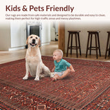 Ultra Soft Area Rug, Non Slip, Stain Resistant, Washable Area Rugs for Living Room, Bedroom, Primitive Jute Kitchen Rug with Earthy Tones(Beige)