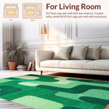Ultra Soft Area Rug, Non Slip, Stain Resistant, Washable Area Rugs for Living Room, Bedroom, Modern Playful Washable Nursery Accent Rug(Green)