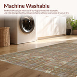 Ultra Soft Area Rug, Non Slip, Stain Resistant, Washable Area Rugs for Living Room, Bedroom, Contemporary Warm-Toned Pattern(Brown)