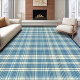 Minimalist Calm Blue Linear Check(Beige)