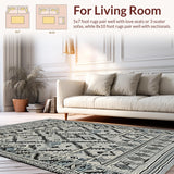 Ultra Soft Area Rug, Non Slip, Stain Resistant, Washable Area Rugs for Living Room, Bedroom, Elegant Softly Textured Design(Gray)