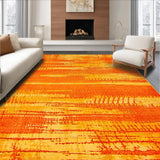 Ultra Soft Area Rug, Non Slip, Stain Resistant, Washable Area Rugs for Living Room, Bedroom, Chic Modern Artistic Textured Design(Orange)