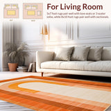 Ultra Soft Area Rug, Non Slip, Stain Resistant, Washable Area Rugs for Living Room, Bedroom, Cozy Twisted Rainbow Design(Brown)