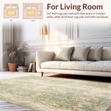 Beige Green Vintage Design Easy Clean Durable Non Shed(Beige)