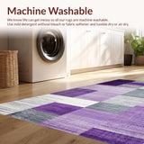 Ultra Soft Area Rug, Non Slip, Stain Resistant, Washable Area Rugs for Living Room, Bedroom, Striking Purple and Black Motif(Purple)
