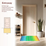 Ultra Soft Area Rug, Non Slip, Stain Resistant, Washable Area Rugs for Living Room, Bedroom, Charming Organic Leafy Aesthetics(Yellow)