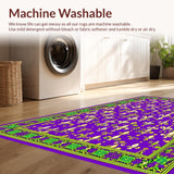 Ultra Soft Area Rug, Non Slip, Stain Resistant, Washable Area Rugs for Living Room, Bedroom, Festive Fleur de Lis Emblem(Purple)