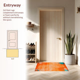 Ultra Soft Area Rug, Non Slip, Stain Resistant, Washable Area Rugs for Living Room, Bedroom, Artful Fluid Design with Vibrancy(Orange)