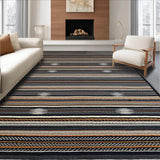 Ultra Soft Area Rug, Non Slip, Stain Resistant, Washable Area Rugs for Living Room, Bedroom, Minimalist Black and White Stripes(Black)