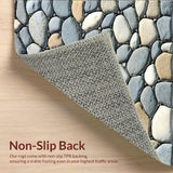 Ultra Soft Area Rug, Non Slip, Stain Resistant, Washable Area Rugs for Living Room, Bedroom, Elegant Pebble Stone Area Featuring Subtle Grey and Beige Design(Gray)