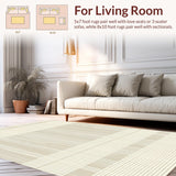 Modern Beige Stripe Cowhide Stylish Animal Skin for Home(Beige)