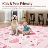 Ultra Soft Area Rug, Non Slip, Stain Resistant, Washable Area Rugs for Living Room, Bedroom, Whimsical Soft Textured Accent(Pink)