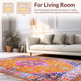 Ultra Soft Area Rug, Non Slip, Stain Resistant, Washable Area Rugs for Living Room, Bedroom, Contemporary Lattice Pattern Charm(Orange)