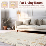 Ultra Soft Area Rug, Non Slip, Stain Resistant, Washable Area Rugs for Living Room, Bedroom, Abstract Animal Inspired Neutral(Beige)