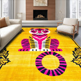 Ultra Soft Area Rug, Non Slip, Stain Resistant, Washable Area Rugs for Living Room, Bedroom, Chic Abstract Animal Motif(Yellow)