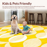 Ultra Soft Area Rug, Non Slip, Stain Resistant, Washable Area Rugs for Living Room, Bedroom, Bright Cheerful Coastal Touch(Yellow)