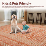 Ultra Soft Area Rug, Non Slip, Stain Resistant, Washable Area Rugs for Living Room, Bedroom, Artistic Textured Rustic Appeal(Orange)
