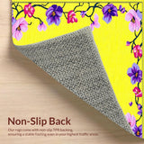 Ultra Soft Area Rug, Non Slip, Stain Resistant, Washable Area Rugs for Living Room, Bedroom, Charming Pastel Floral Medley(Yellow)