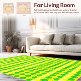 Ultra Soft Area Rug, Non Slip, Stain Resistant, Washable Area Rugs for Living Room, Bedroom, Bright Outdoor Garden Look(Yellow)