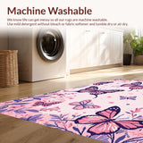 Ultra Soft Area Rug, Non Slip, Stain Resistant, Washable Area Rugs for Living Room, Bedroom, Radiant Kids' Nature Wonderland(Pink)