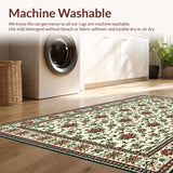 Ultra Soft Area Rug, Non Slip, Stain Resistant, Washable Area Rugs for Living Room, Bedroom, Elegant Rustic Floral Aesthetic(Beige)
