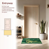 Ultra Soft Area Rug, Non Slip, Stain Resistant, Washable Area Rugs for Living Room, Bedroom, Octopus Art Deco Rug(Green)